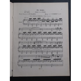 SCHUBERT Franz Ave Maria Chant Piano XIXe