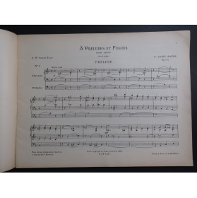 SAINT-SAËNS Camille Six Préludes et Fugues 2e Livre Orgue 1898