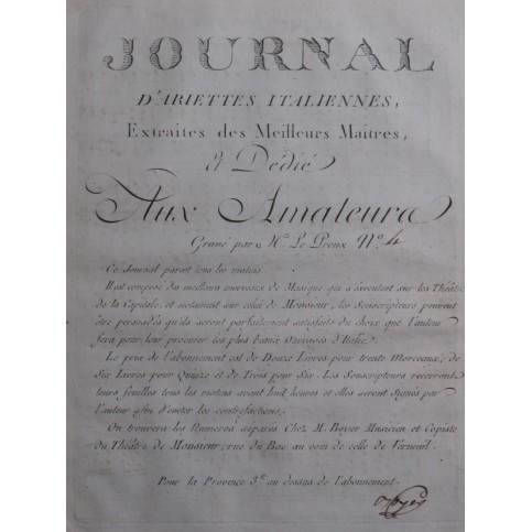 Rondeau Pastoral Chant Piano XVIIIe