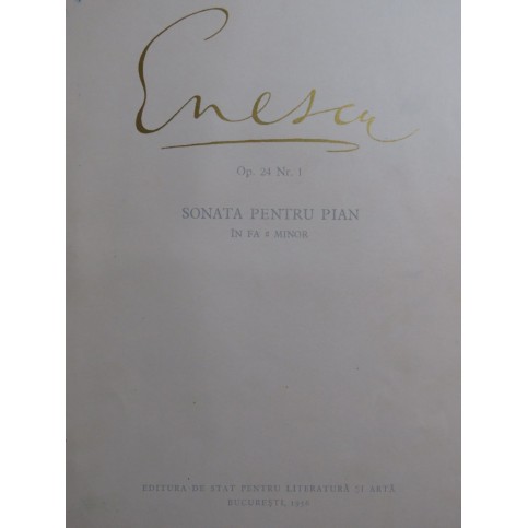 ENESCO Georges Sonate pour Piano op 24 No1 1956