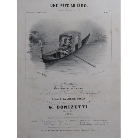 DONIZETTI G. Une Fête au Lido Chant Piano ca1840