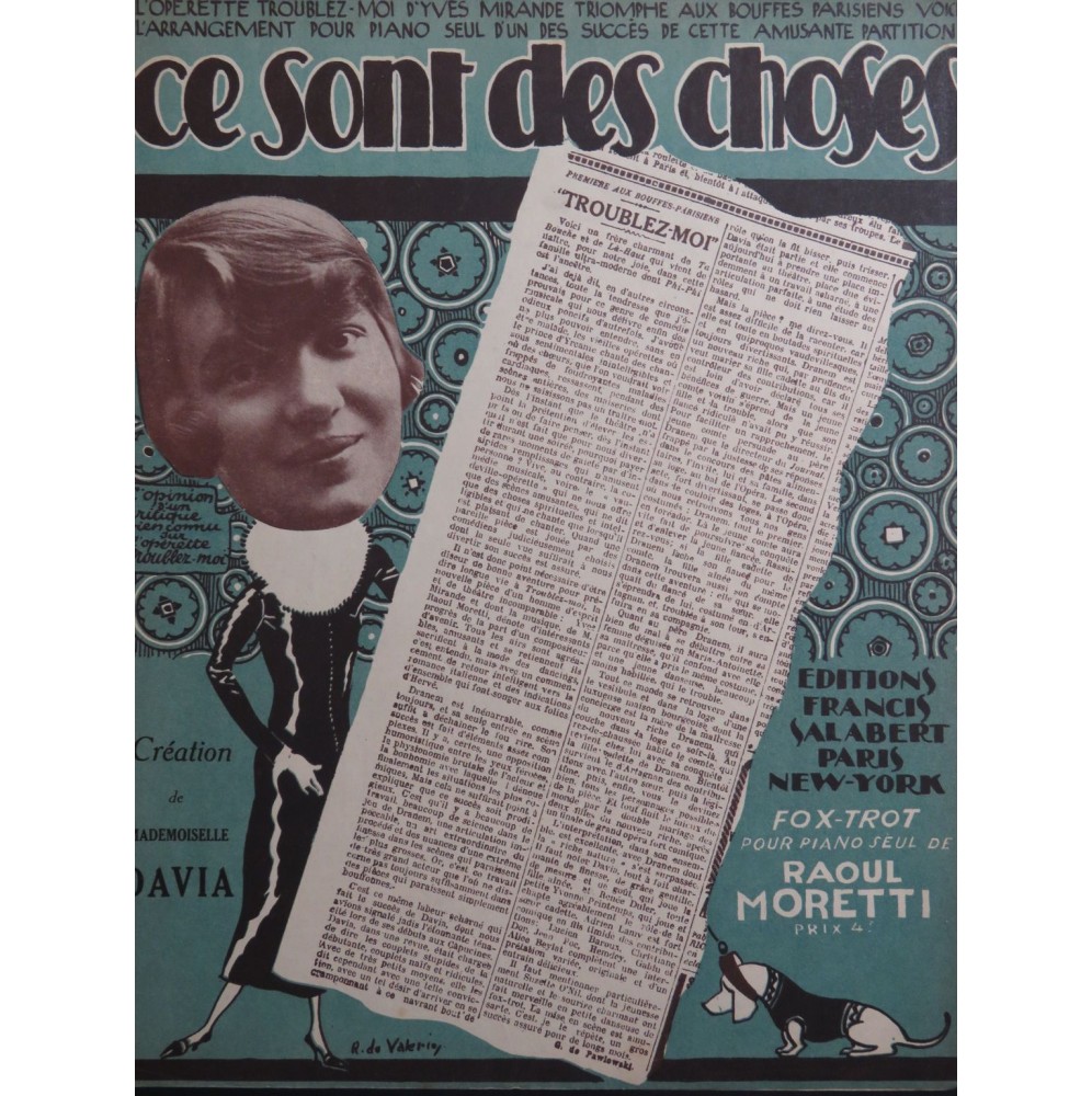 MORETTI Raoul Ce sont des choses Piano 1924