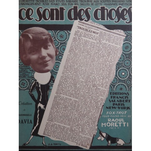 MORETTI Raoul Ce sont des choses Piano 1924