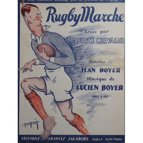 BOYER Lucien Rugby Marche Chant Piano 1924