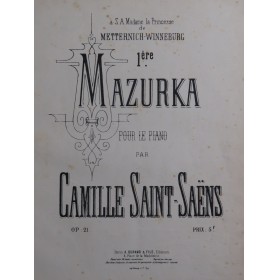 SAINT-SAËNS Camille Mazurka...
