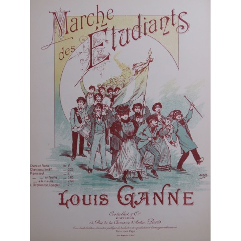 GANNE Louis Marche des Étudiants Piano ca1895