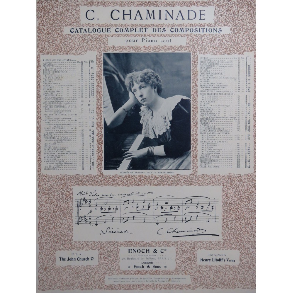 CHAMINADE Cécile Valse-Caprice Piano ca1885
