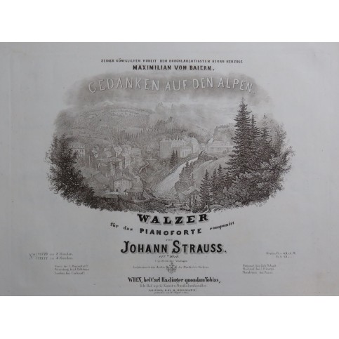 STRAUSS Johann Gedanken auf den Alpen Walzer op 172 Piano 1856