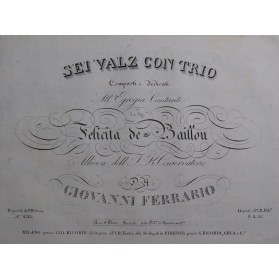 FERRARIO Giovanni Sei Valz...