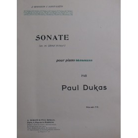DUKAS Paul Sonate Piano 1900