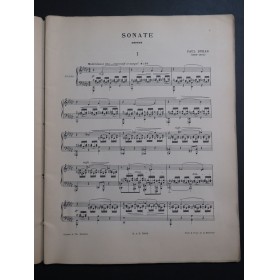 DUKAS Paul Sonate Piano 1900