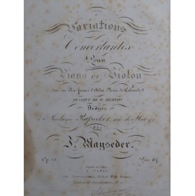 MAYSEDER Joseph Variations...