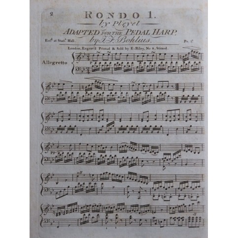 PLEYEL Ignace Rondo No 1 Harpe ca1800