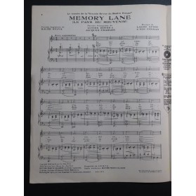 SPIER Larry CONRAD Con Memory Lane Chant Piano 1924