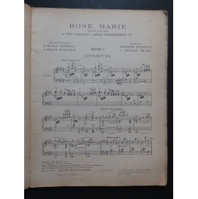 FRIML R. et STOTHART H. Rose Marie Opérette Chant Piano 1927