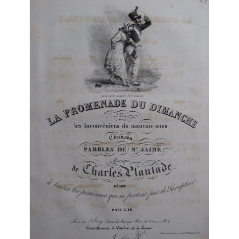 PLANTADE Charles La Promenade du Dimanche Chant Piano ca1830
