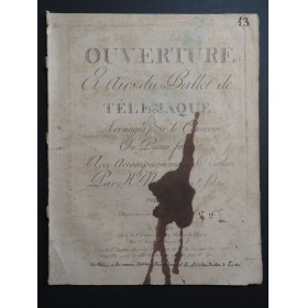 MILLER Ernest GUÉNIN Télémaque Ouverture et Airs Clavecin ou Piano ca1790