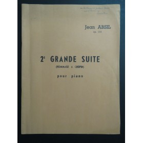 ABSIL Jean 2e Grande Suite Chopin op 110 Dédicace Piano ca1940