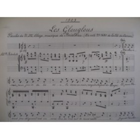 BOIELDIEU Adrien Les Glouglous Manuscrit Chant Piano