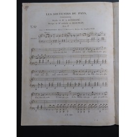 DE BEAUPLAN Amédée Les Souvenirs du Pays Chant Piano ca1830