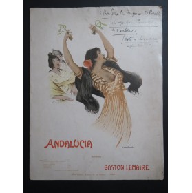 LEMAIRE Gaston Andalucia Dédicace Piano 1907