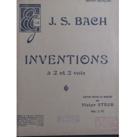 BACH J. S. Inventions à 2 et 3 Voix Piano