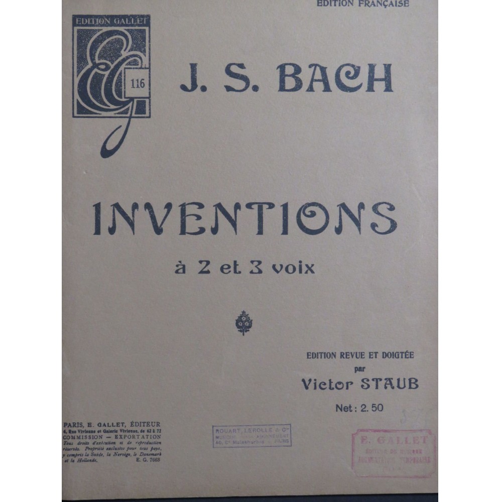 BACH J. S. Inventions à 2 et 3 Voix Piano