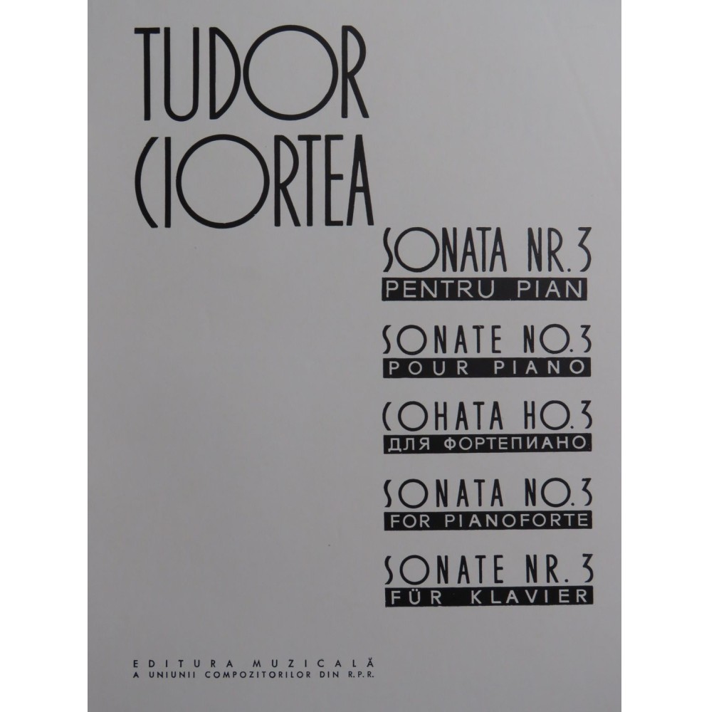 CIORTEA Tudor Sonata No 3 Piano 1963