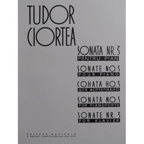 CIORTEA Tudor Sonata No 3 Piano 1963