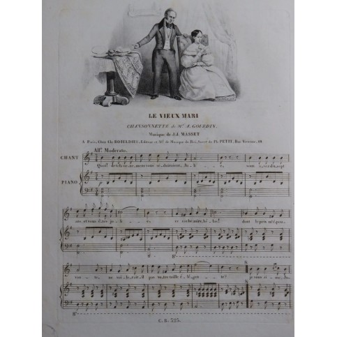 MASSET J.J. Le Vieux Mari Chant Piano ca1830