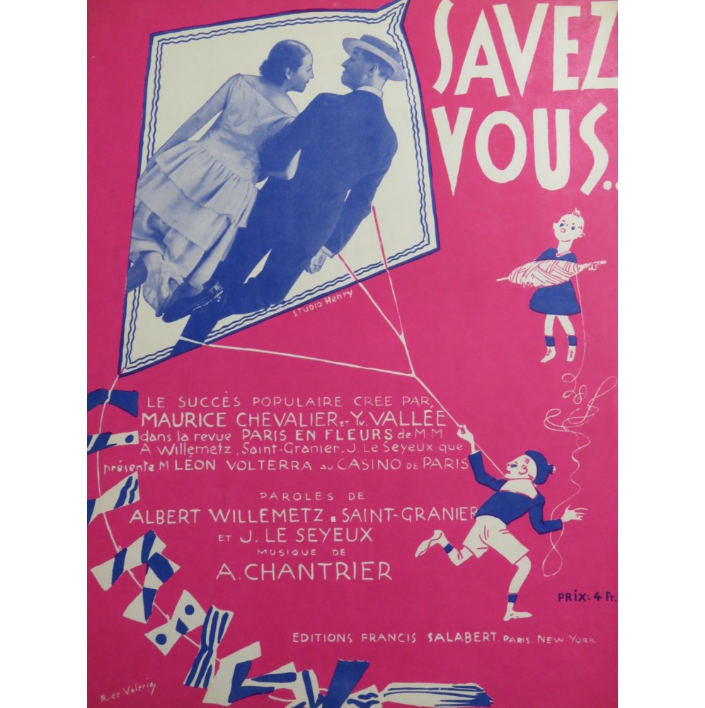 CHANTRIER Albert Savez-vous ! Chant Piano 1925