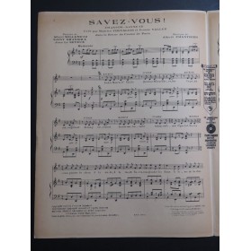CHANTRIER Albert Savez-vous ! Chant Piano 1925