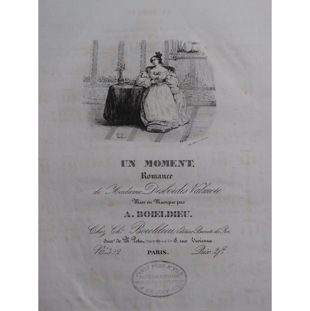 BOIELDIEU Adrien Un Moment Chant Piano ca1830