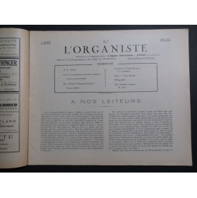 L'Organiste 3e Année No 8 Maurice Gay Orgue 1937