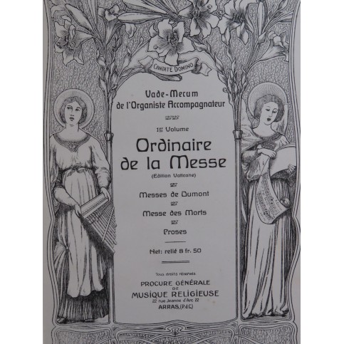 CHABOT E. Vade-Mecum de l'Organiste 1er Fascicule Orgue ca1930