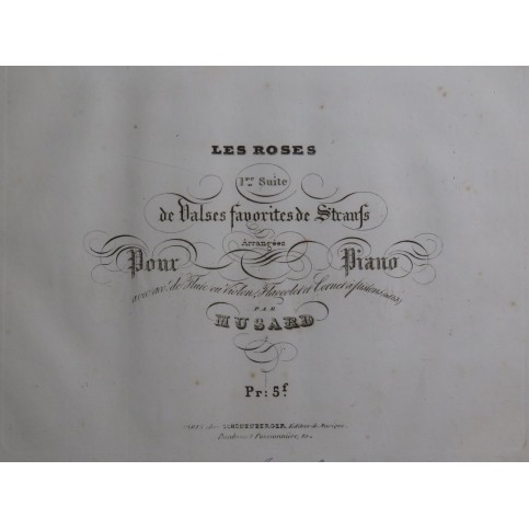 MUSARD Les Roses Valses Strauss Piano ca1840