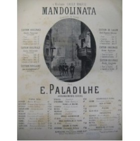 PALADILHE E. Mandolinata Flûte Piano 1897