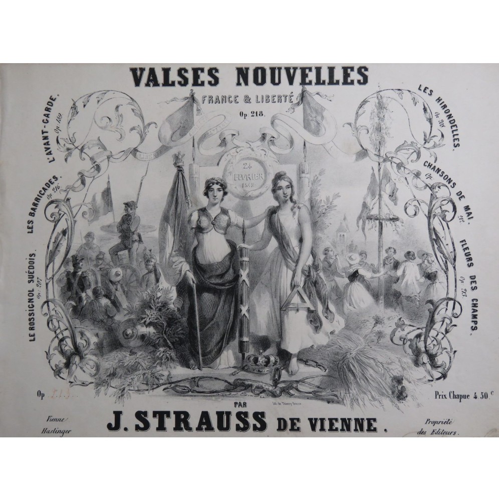 STRAUSS Johann Fleurs des Champs op 213 Piano ca1848