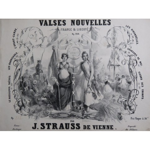 STRAUSS Johann Fleurs des Champs op 213 Piano ca1848