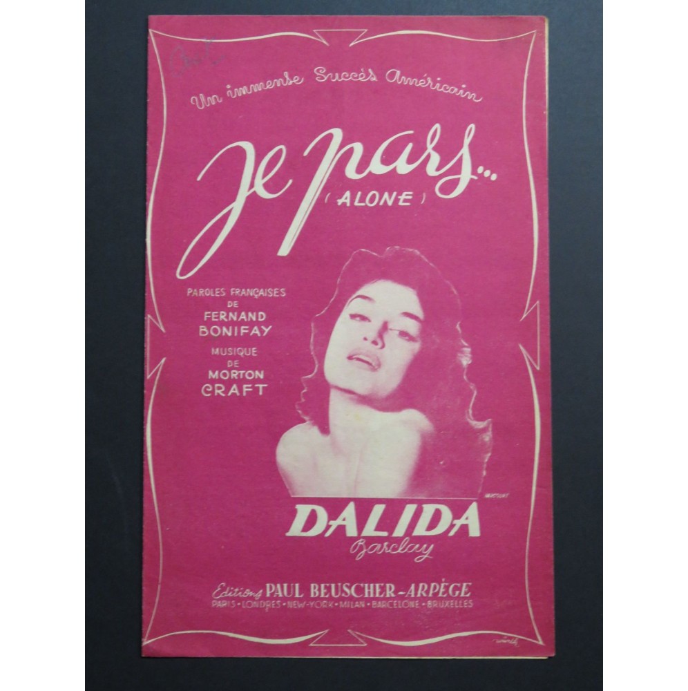 Je Pars Alone Dalida Morton Craft Chant 1957