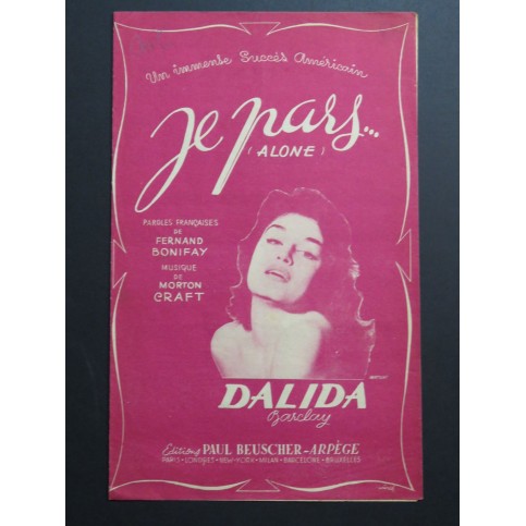 Je Pars Alone Dalida Morton Craft Chant 1957