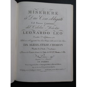 PERGOLESE Stabat Mater LEO Miserere MARTINI Six Psaumes ca1810