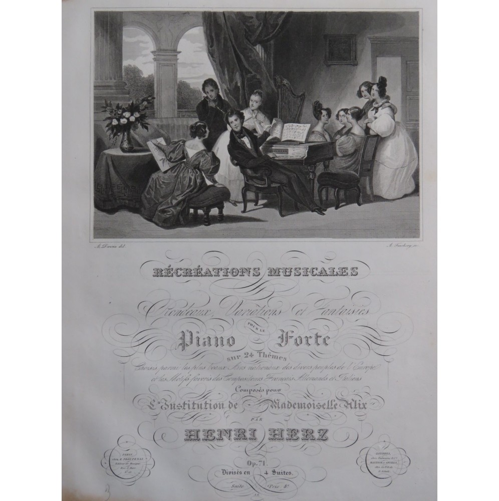HERZ Henri Récréations Musicales Suite op 71 No 2 Piano ca1835