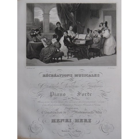 HERZ Henri Récréations Musicales Suite op 71 No 2 Piano ca1835