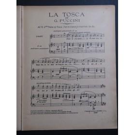 PUCCINI Giacomo La Tosca Prière de Tosca Piano Chant 1908