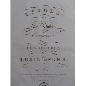 SPOHR Louis Etudes 2e Livre...