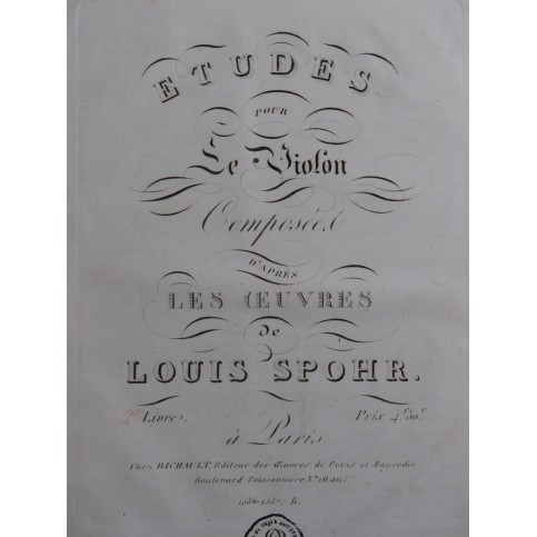SPOHR Louis Etudes 2e Livre 6 Pièces Violon ca1827