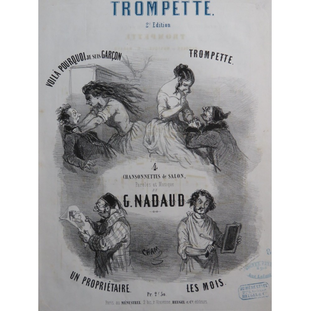 NADAUD Gustave Trompette Chant Piano ca1850