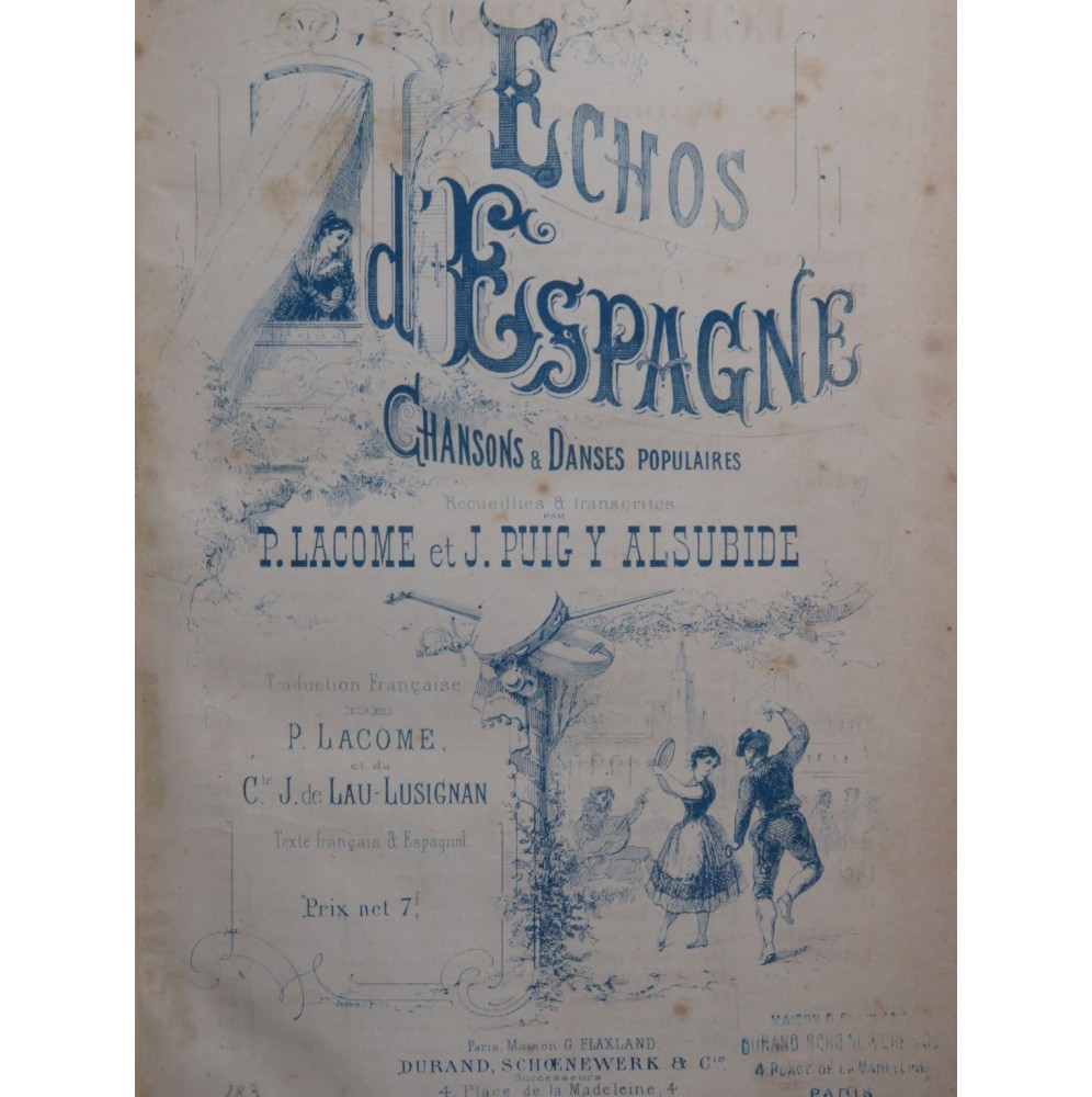 Echos d'Espagne Pièces pour Chant et Piano 1872