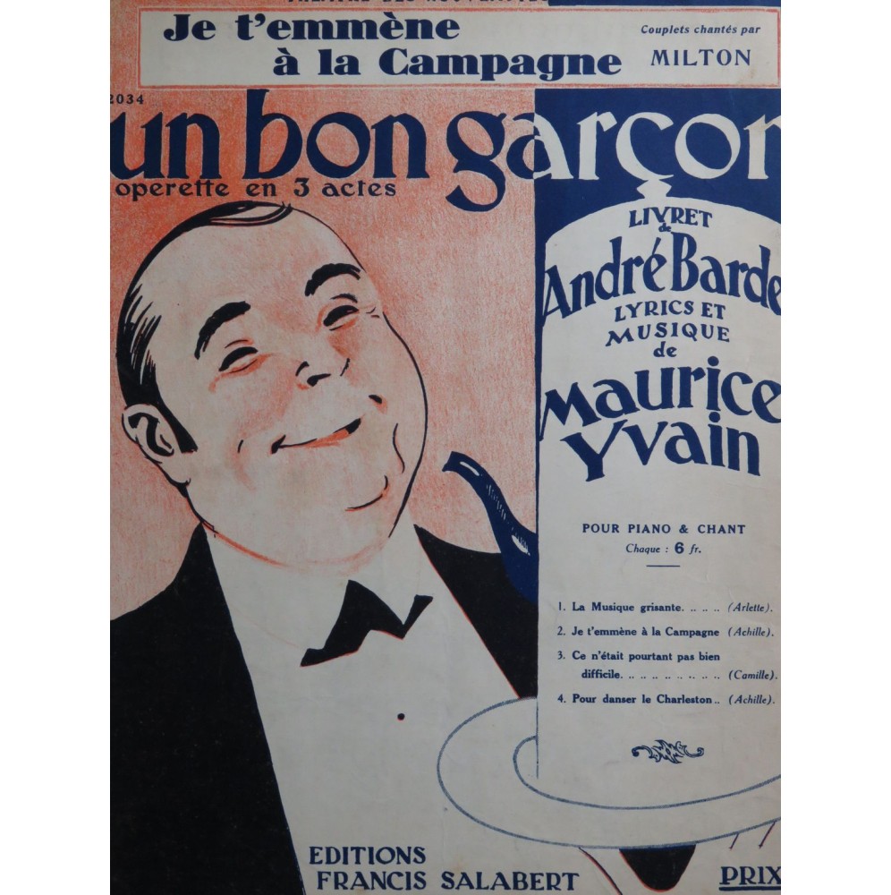 YVAIN Maurice Je t'emmène à la campagne Chant Piano 1926